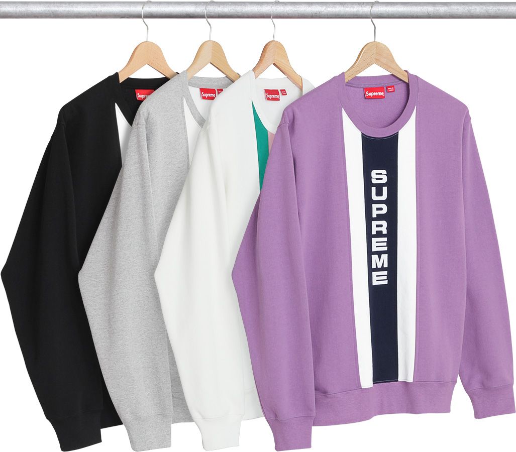 Vertical Logo Panel Crewneck – Supreme