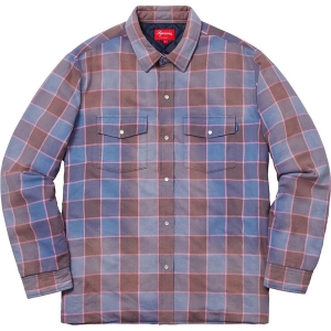 Quilted Faded Plaid Shirt