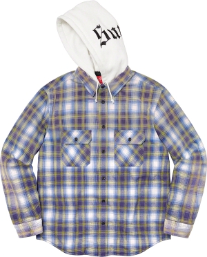 Hooded Flannel Zip Up Shirt