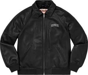 Martin Wong/Supreme Schott® 8-Ball Leather Varsity Jacket