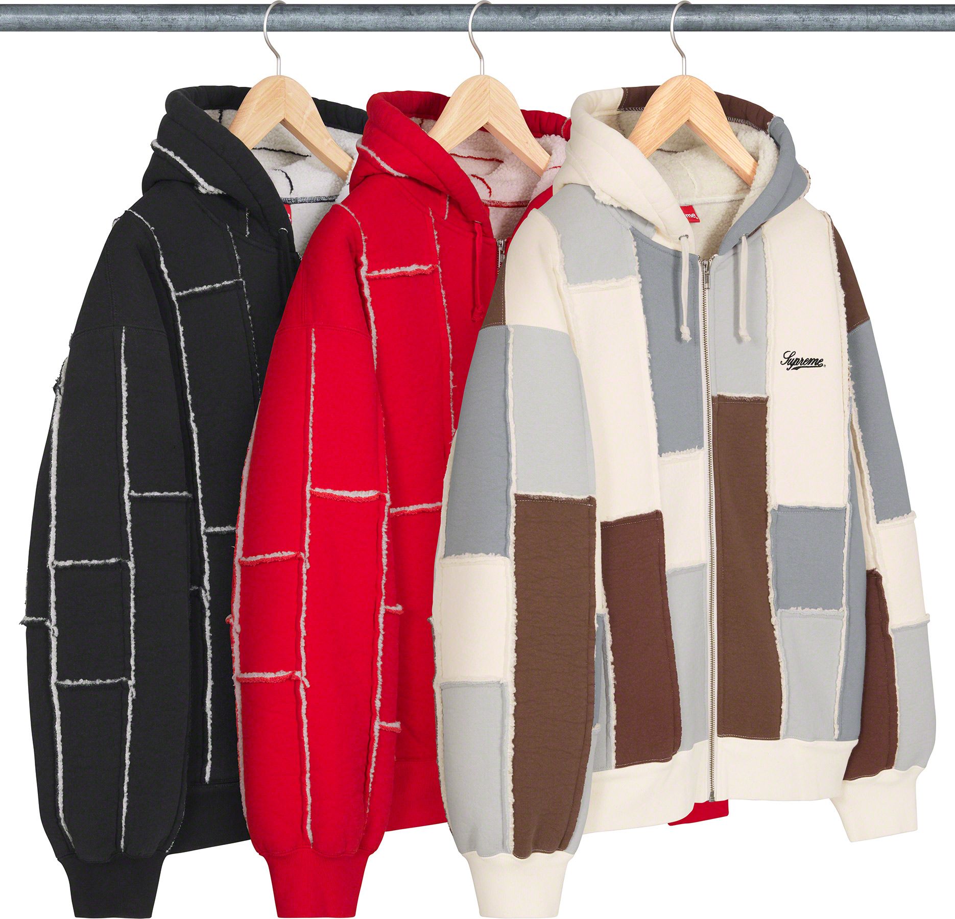 Faux Shearling Zip Up Hooded Sweatshirt - Fall/Winter 2023 Preview 