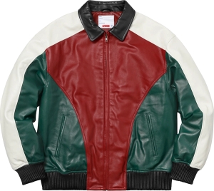 Studded Arc Logo Leather Jacket