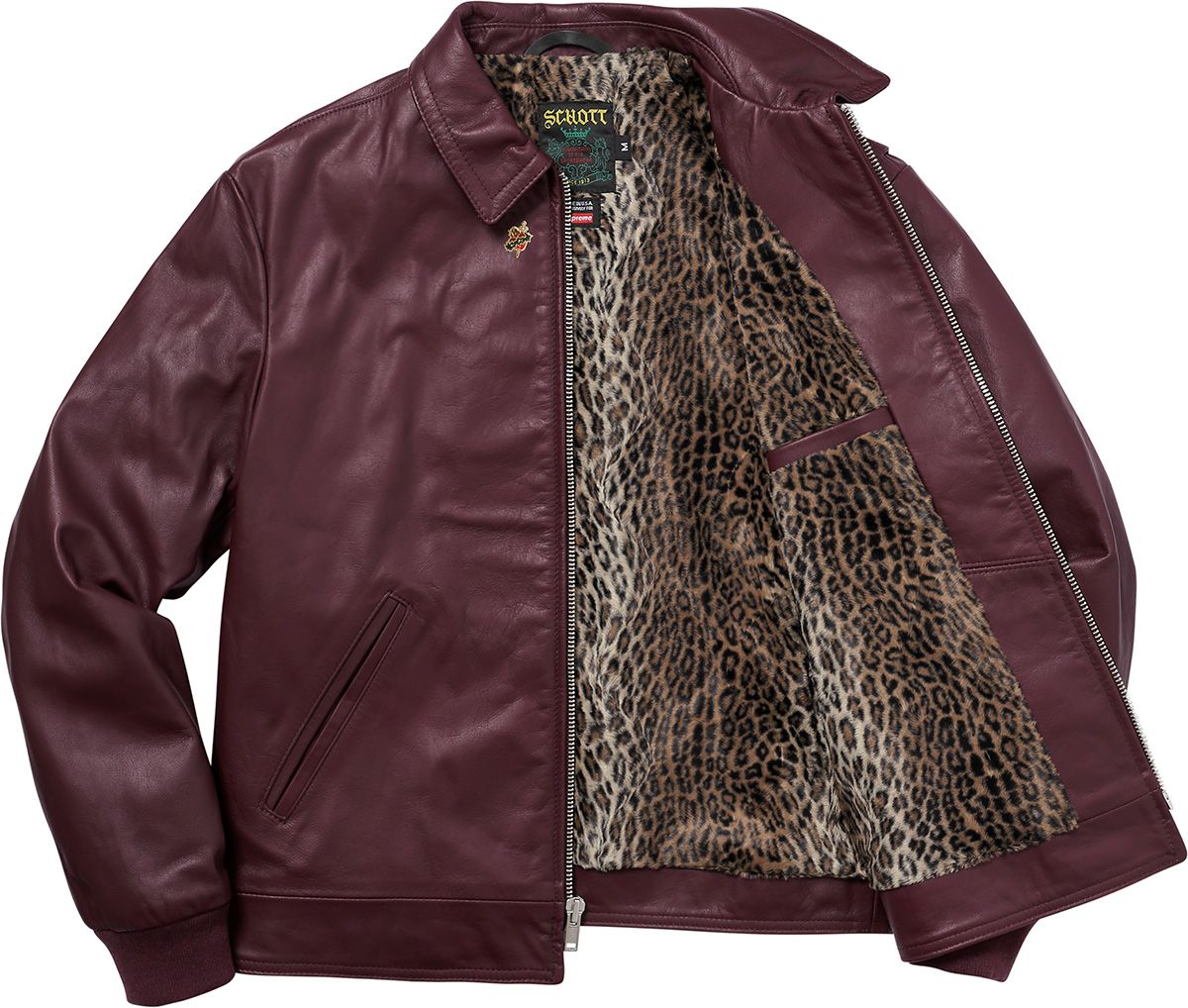 Supreme®/Schott® Leopard Lined Leather Work Jacket - Fall/Winter 