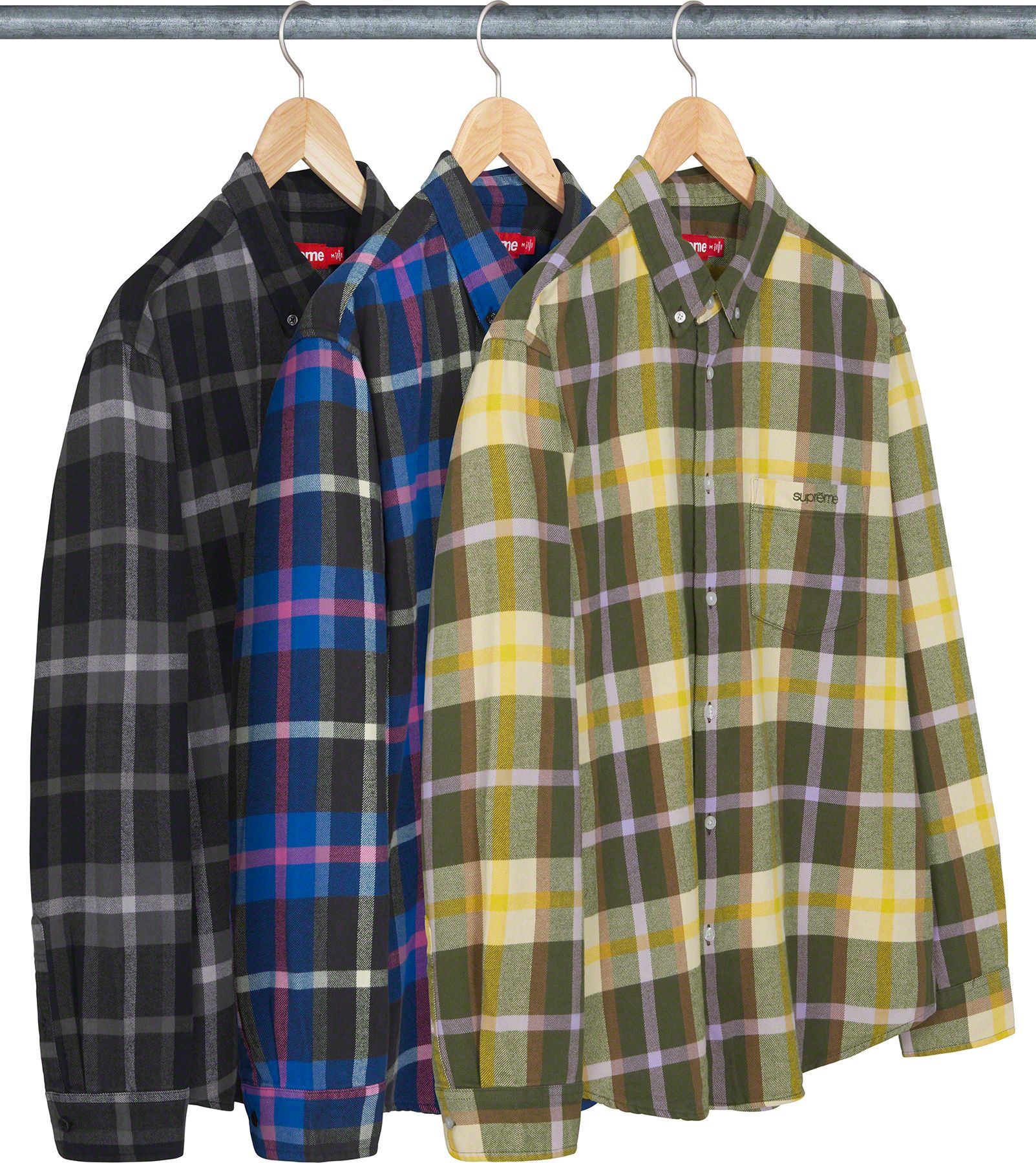 高級品市場 Supreme Stripe Flannel Flannel Zip Hooded Up Zip Shirt ...