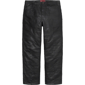 Patchwork Leather 5-Pocket Jean