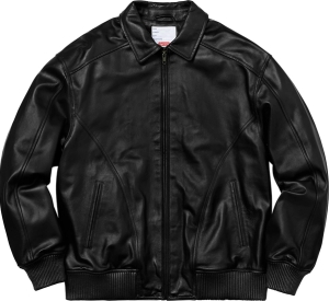 Studded Arc Logo Leather Jacket