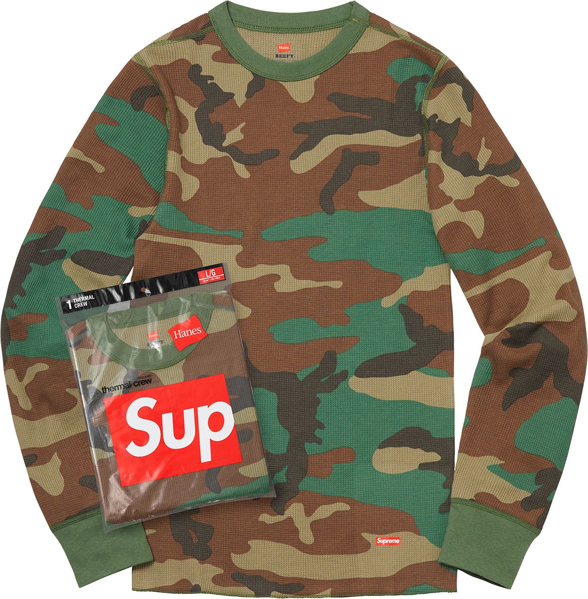 Supreme®/Hanes® Thermal Crew (1 Pack) - Fall/Winter 2019 Preview 
