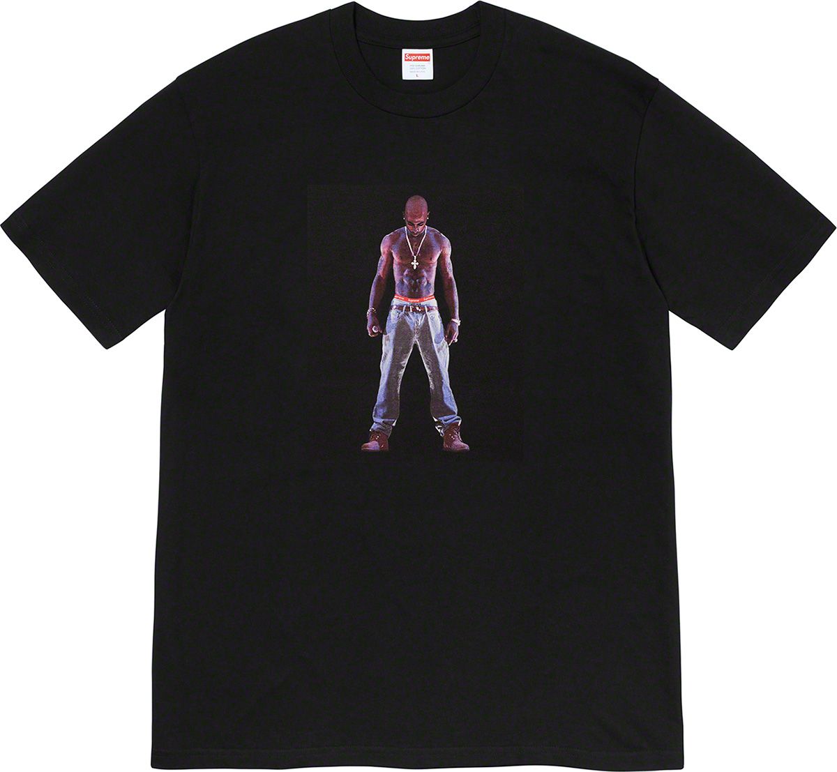 【買い正本】supreme tupac hologram tee black M ポンチョ Tシャツ/カットソー(半袖/袖なし)