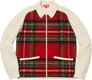 Plaid Front Zip Sweater
