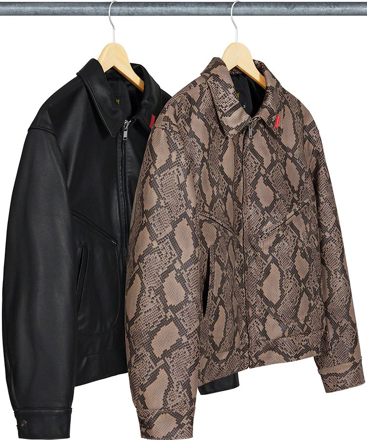 21ss supreme schott leather work jacket - レザージャケット