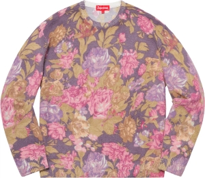 Printed Floral Angora Sweater