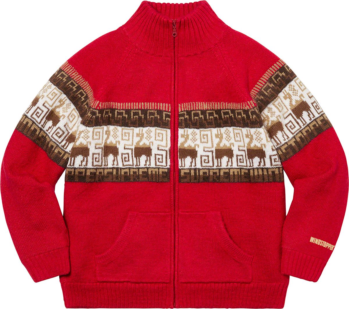 Supreme Crochet Hooded Zip Up Sweater Navy
