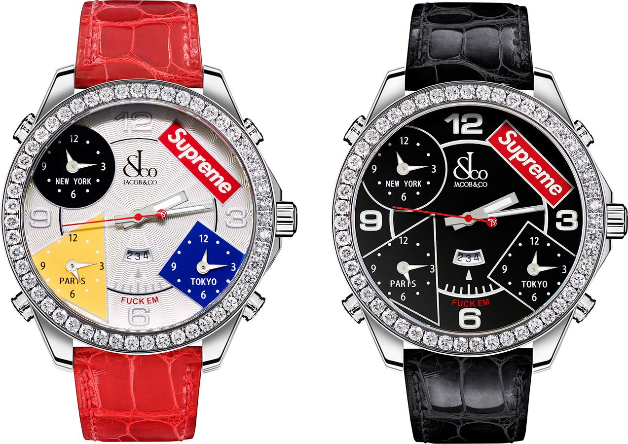 Supreme®/Jacob & Co Time Zone 40mm and 47mm Watches - Fall/Winter