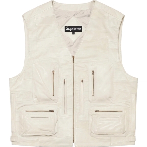 Patchwork Leather Cargo Vest