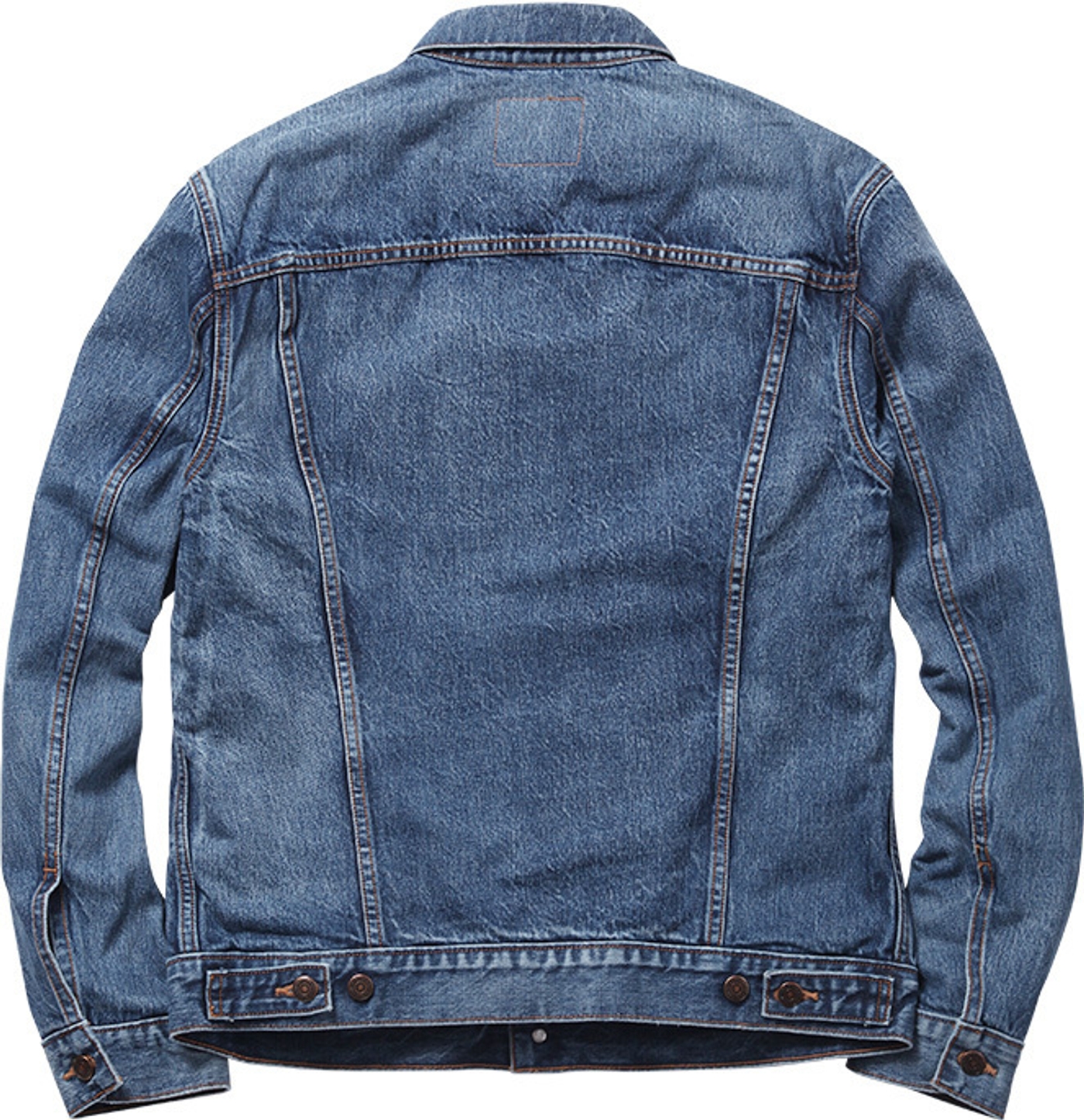 Custom fit Trucker Jacket 
Cotton 13 oz. selvedge denim with cotton twill lining.<br> Made In The U.S.A. (5/9)