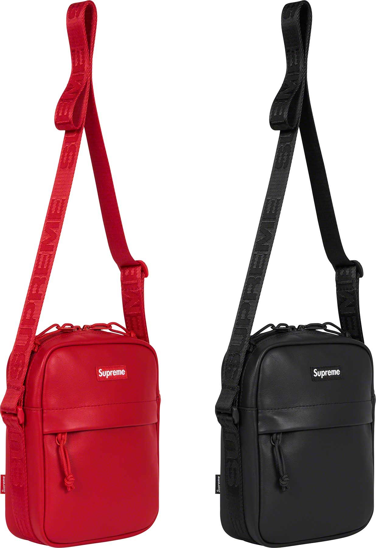 2023FWweek10supreme Leather Shoulder Bag