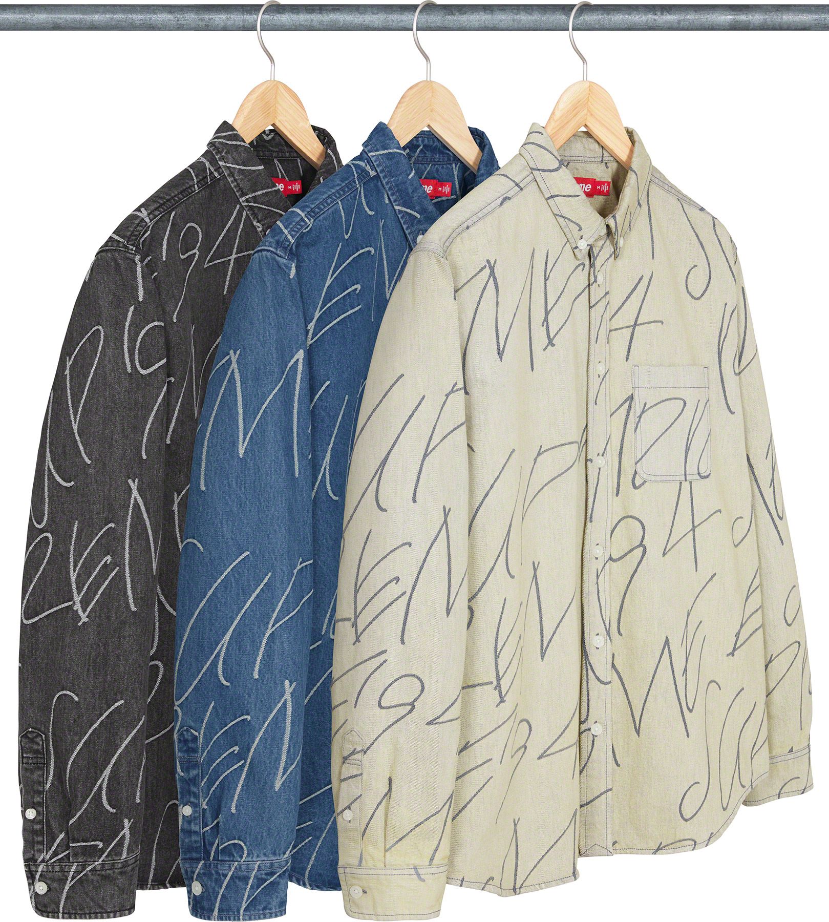 Handwriting Jacquard Denim Shirt - Fall/Winter 2023 Preview – Supreme