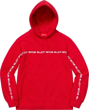 Text Stripe Hooded Sweatshirt