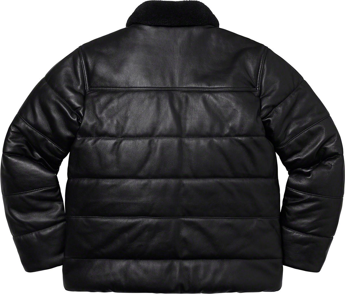 Supreme®/Schott® Shearling Collar Leather Puffy Jacket - Fall 