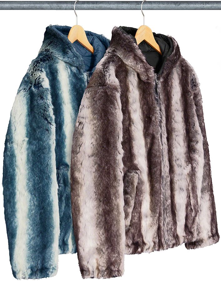 22,310円supreme faux fur reversible hooded