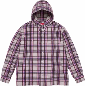 Printed Hooded Flannel Shirt