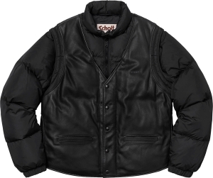 Supreme®/Schott® Down Leather Vest Puffy Jacket