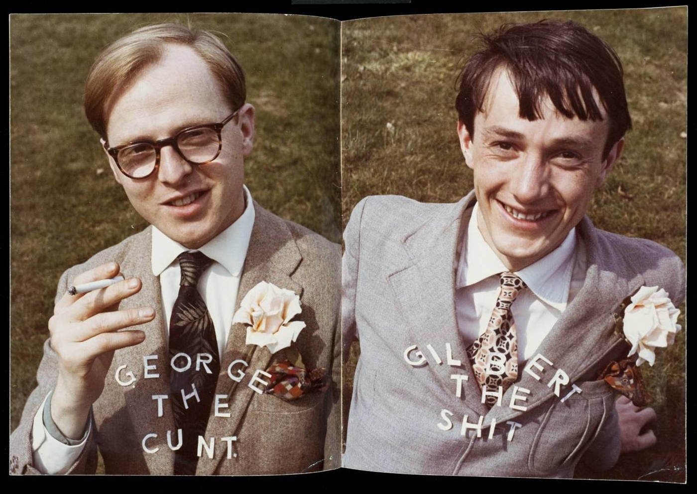 Gilbert & George, <em>George the Cunt and Gilbert the Shit</em>, 1969. (13/13)