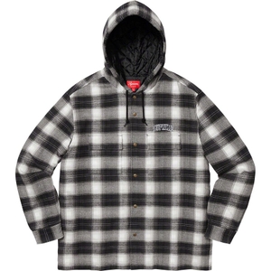 Quilted Hooded Plaid Shirt