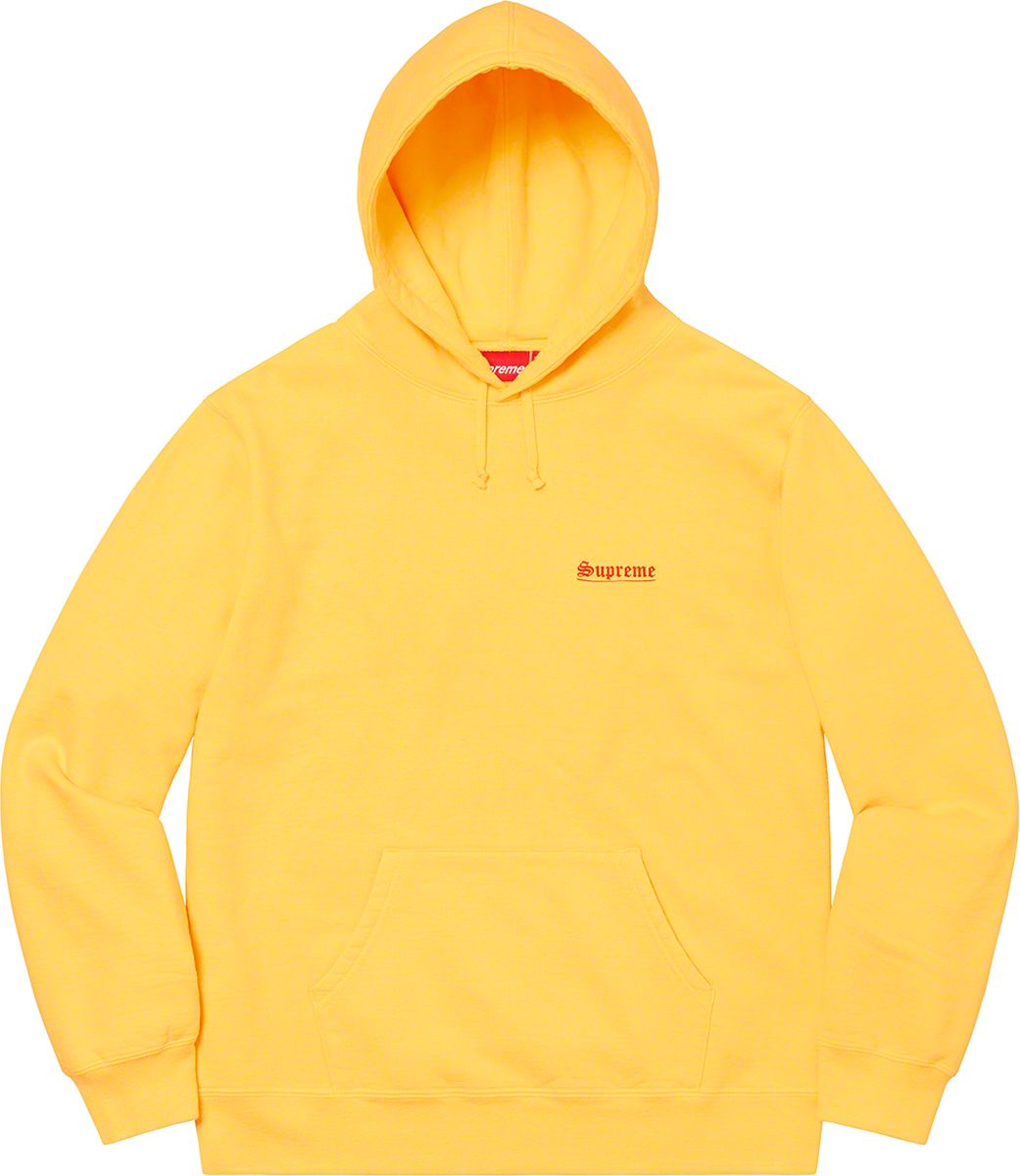 Supreme Overdyed Hooded Sweatshirt (SS20) Bright Yellow