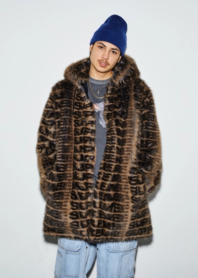 Faux Fur Hooded Coat, Dash Snow S/S Top, Double Knee Denim Utility Pant, Sticky Note Beanie image 4