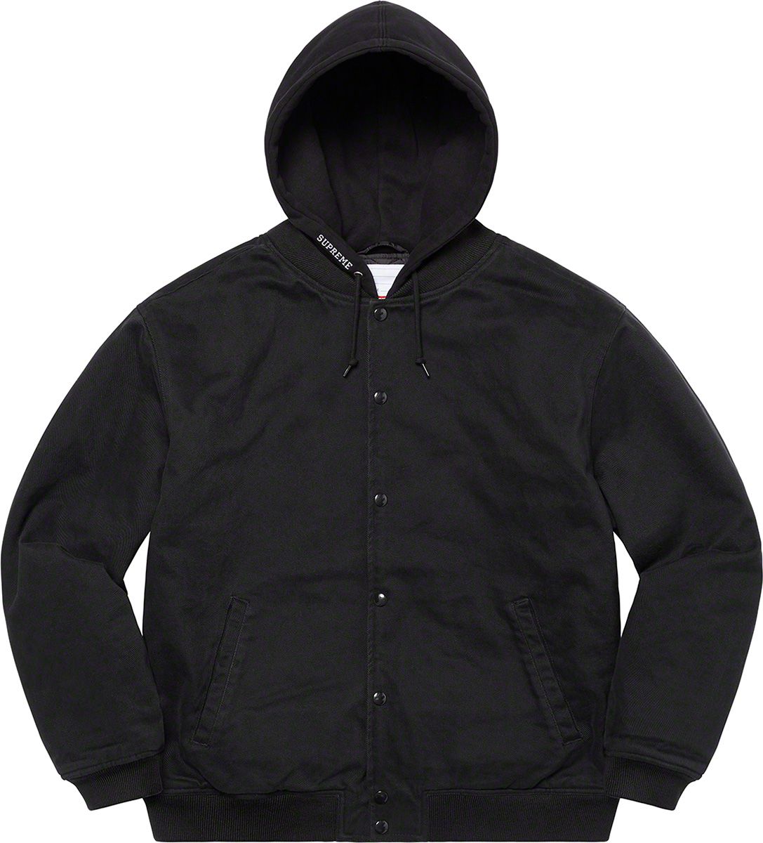 Hooded Twill Varsity Jacket - Supreme