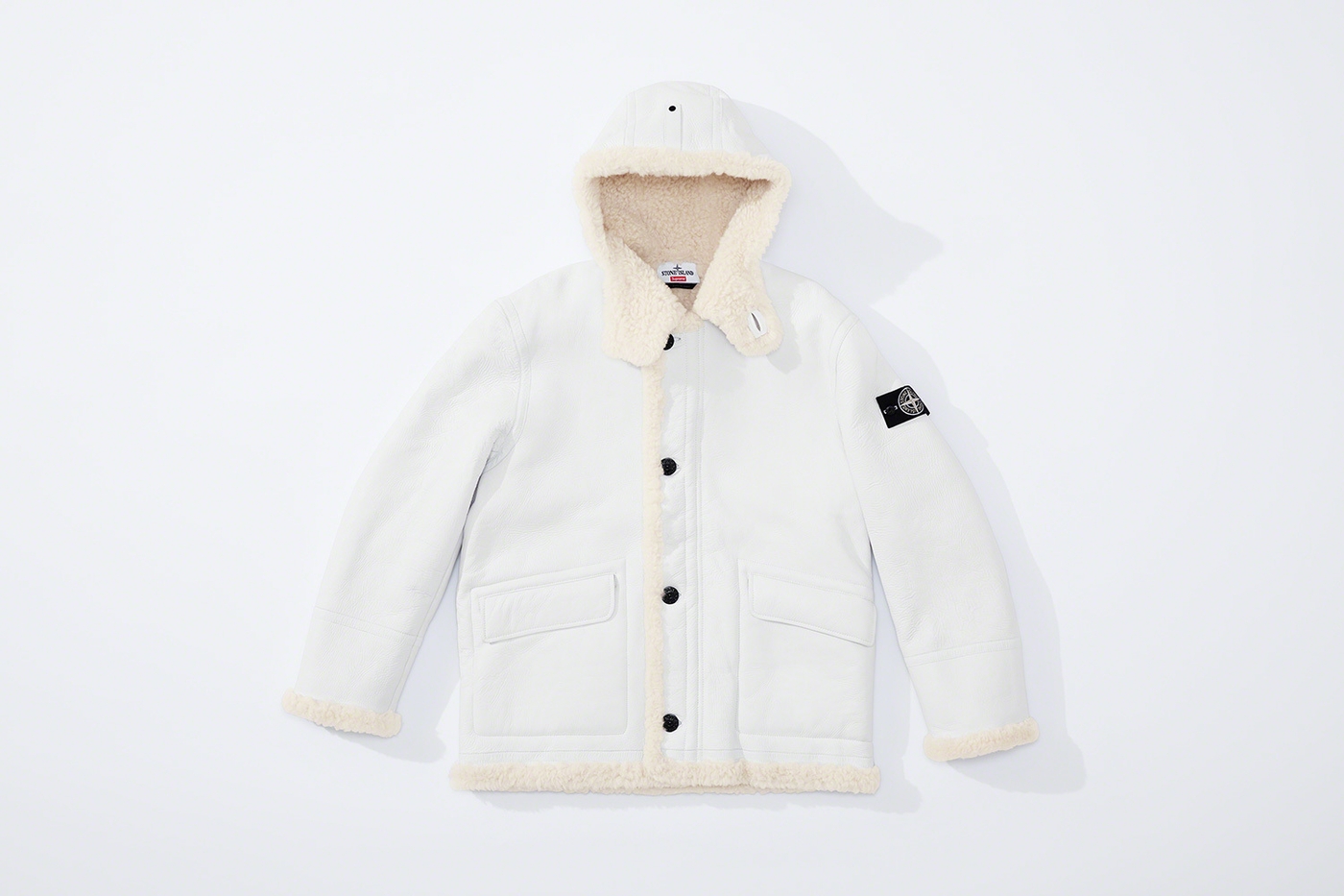 Hand-Painted Hooded Shearling Jacket (15/69)