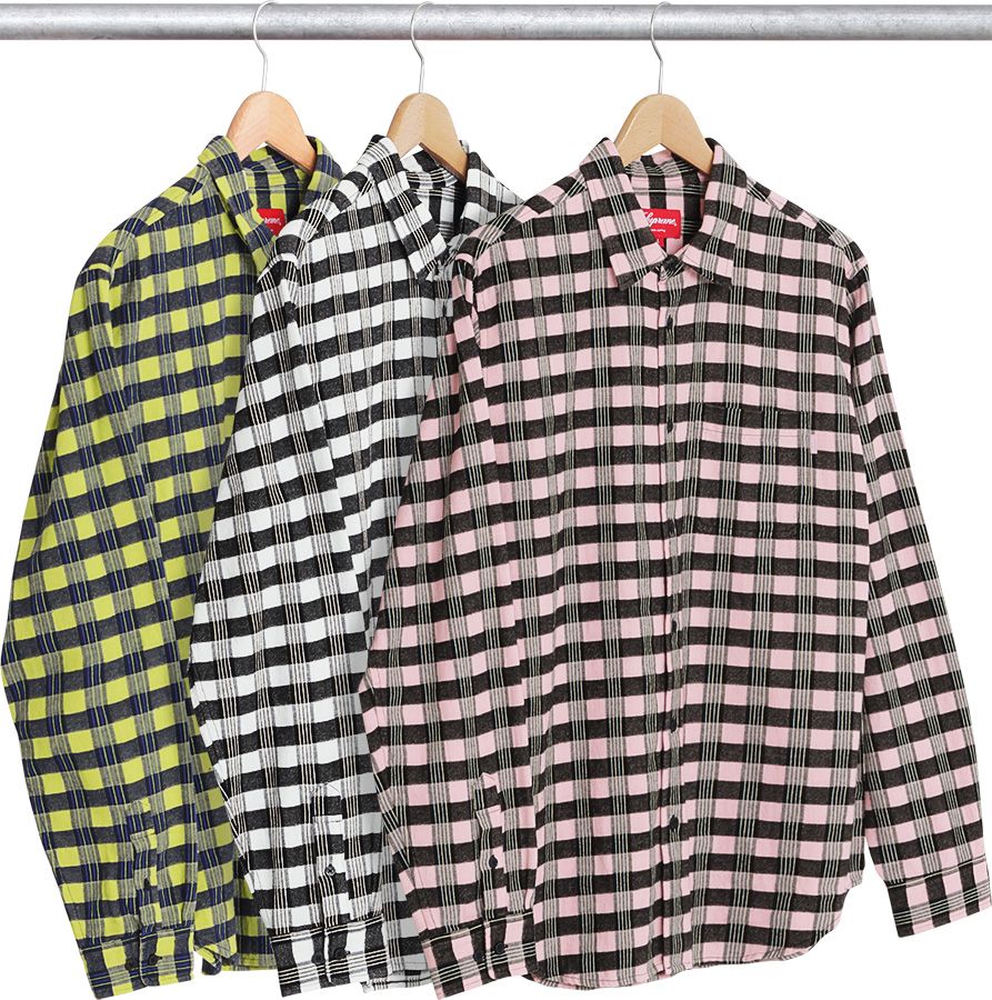 サイズはSですSupreme 17ss Checker Plaid Flannel Shirt