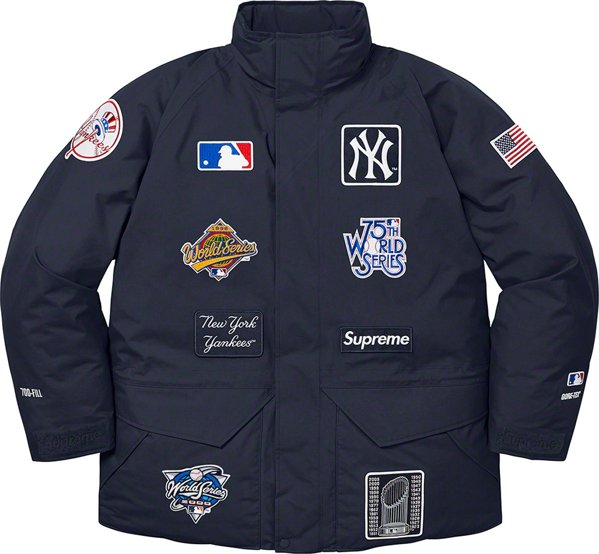 身幅74Supreme Yankees700-Fill Down Jacket