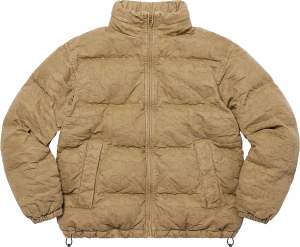 Fat Tip Jacquard Denim Puffer Jacket