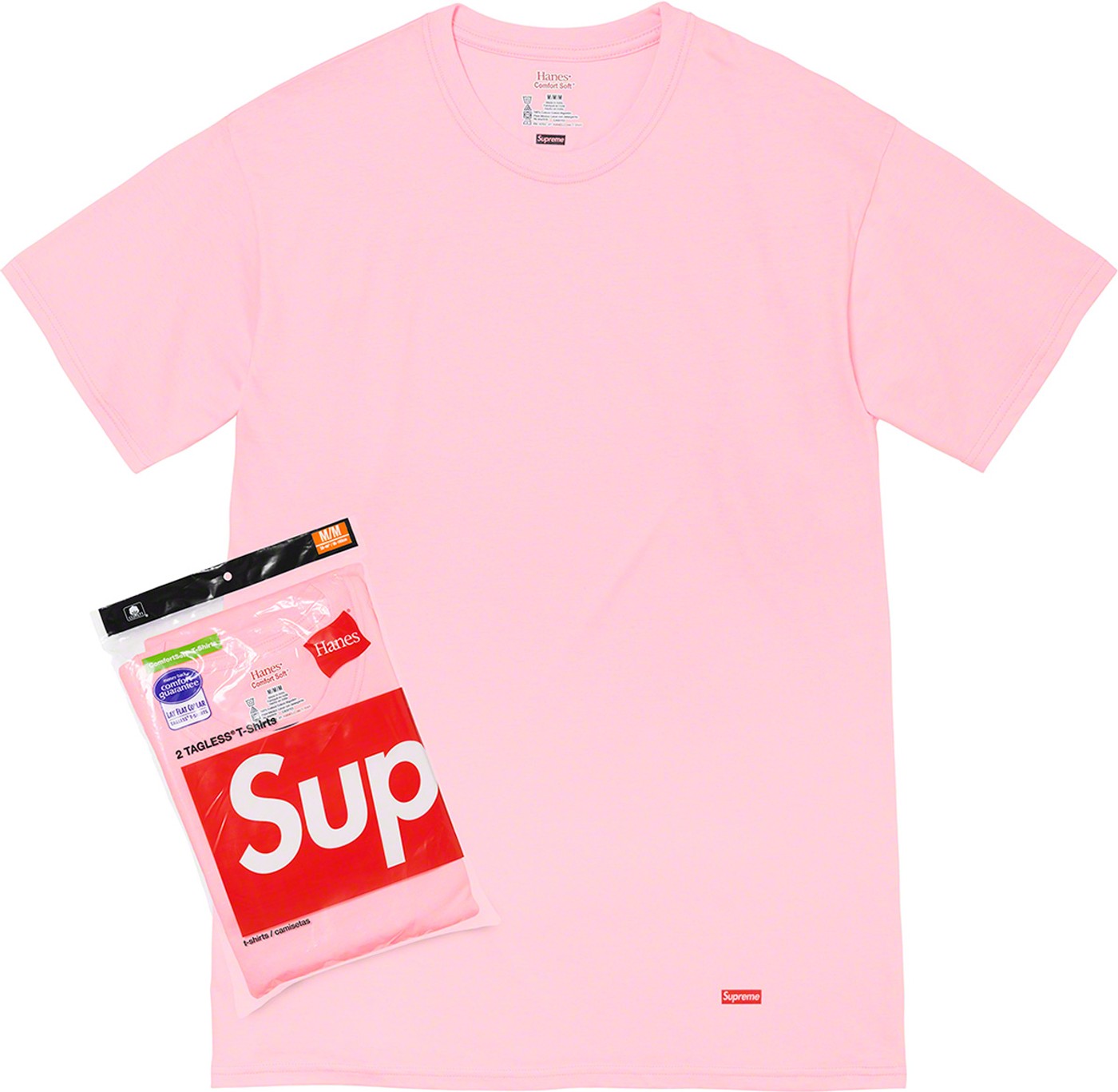 100% Authentic Supreme x Hanes Tagless T-Shirt Briefs All Size (3 Tees / 1  PACK)