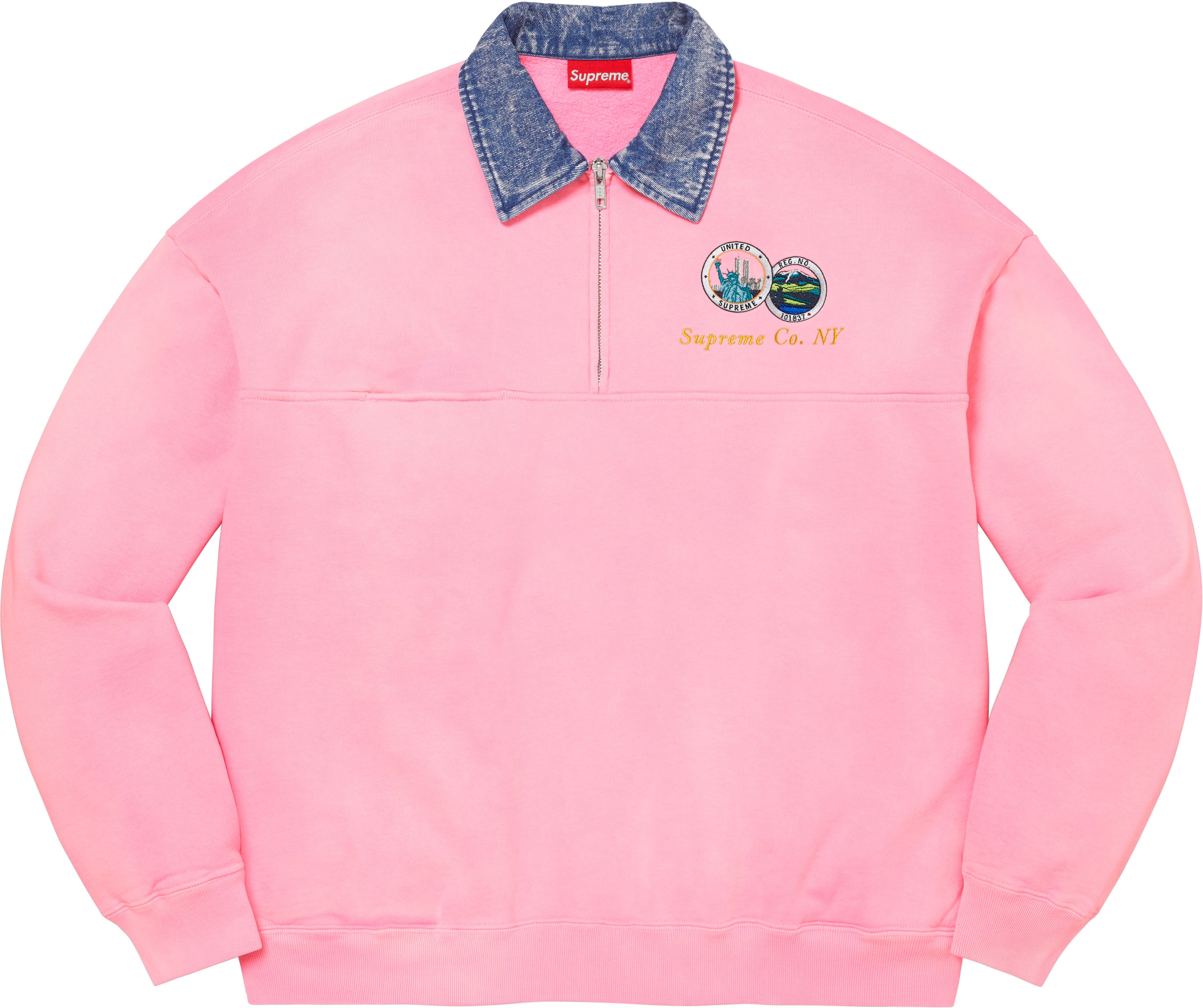 Denim Collar Half Zip Sweatshirt - Spring/Summer 2023 Preview 