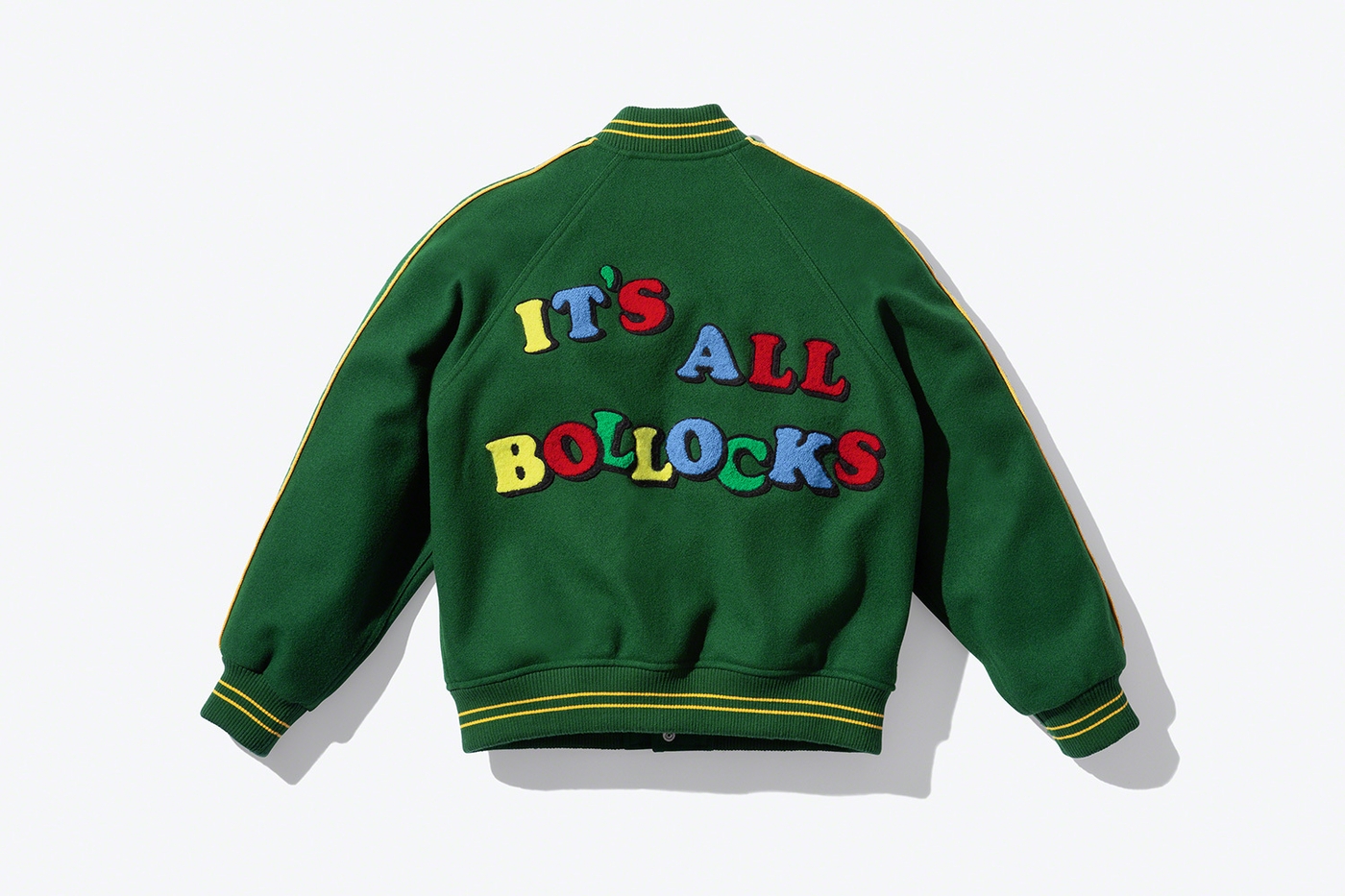 It’s All Bollocks Varsity Jacket. Original artwork by Jamie Reid. (9/26)
