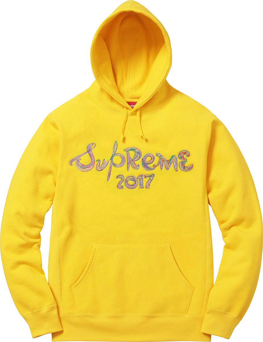 トップス Supreme Patent/Chenille Arc Logo Hooded Supreme Patent Chenille Arc Logo Hooded Sweatshirt (FW17) - $158