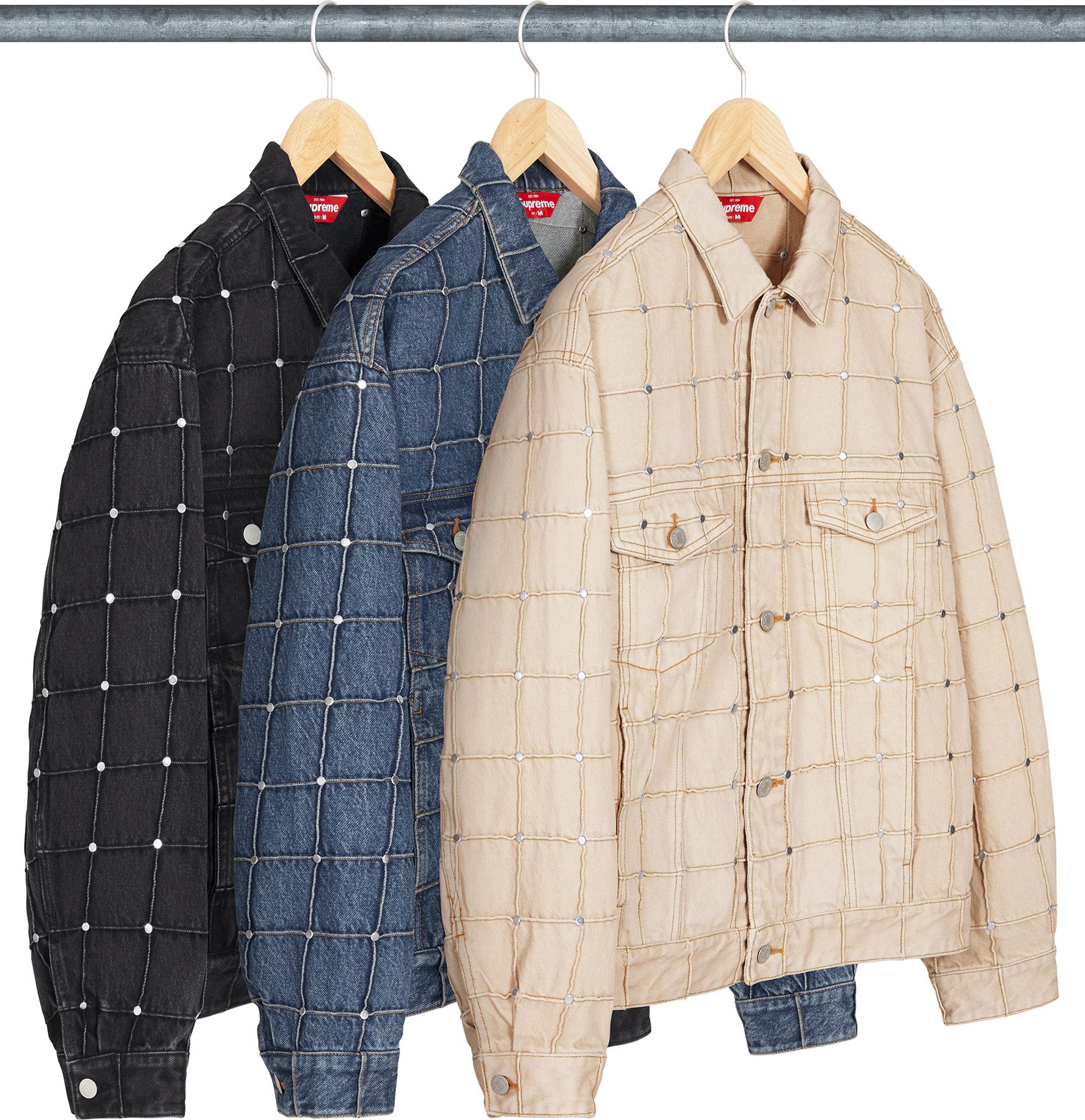 ジャケット・アウター supreme 25ss Studded Seam Denim T.J Supreme Studded Seam Denim Trucker Jacket (SS25) - $398