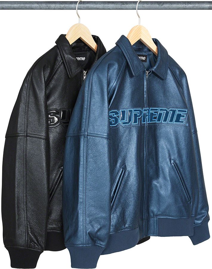 Silver Surfer Leather Varsity Jacket – Supreme