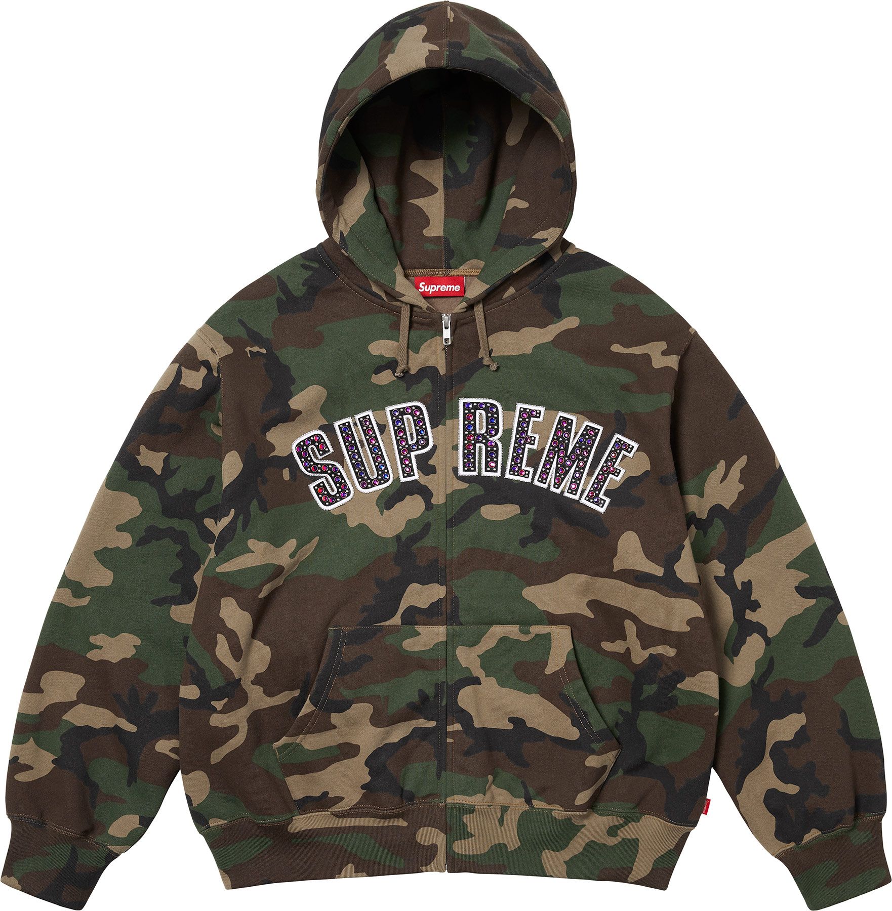 【Supreme】Big Logo Zip Up Hooded Sweatshirt★Camo★25SS★ Supreme Big Logo Zip Up Hooded Sweatshirt (SS25) - $168