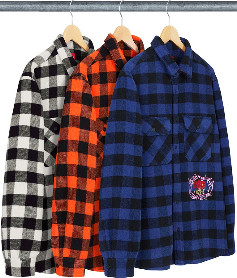 supreme 1-800 buffalo plaid shirt Ｌ Supreme 1-800 Buffalo Plaid Shirt White Men's - FW19 - US