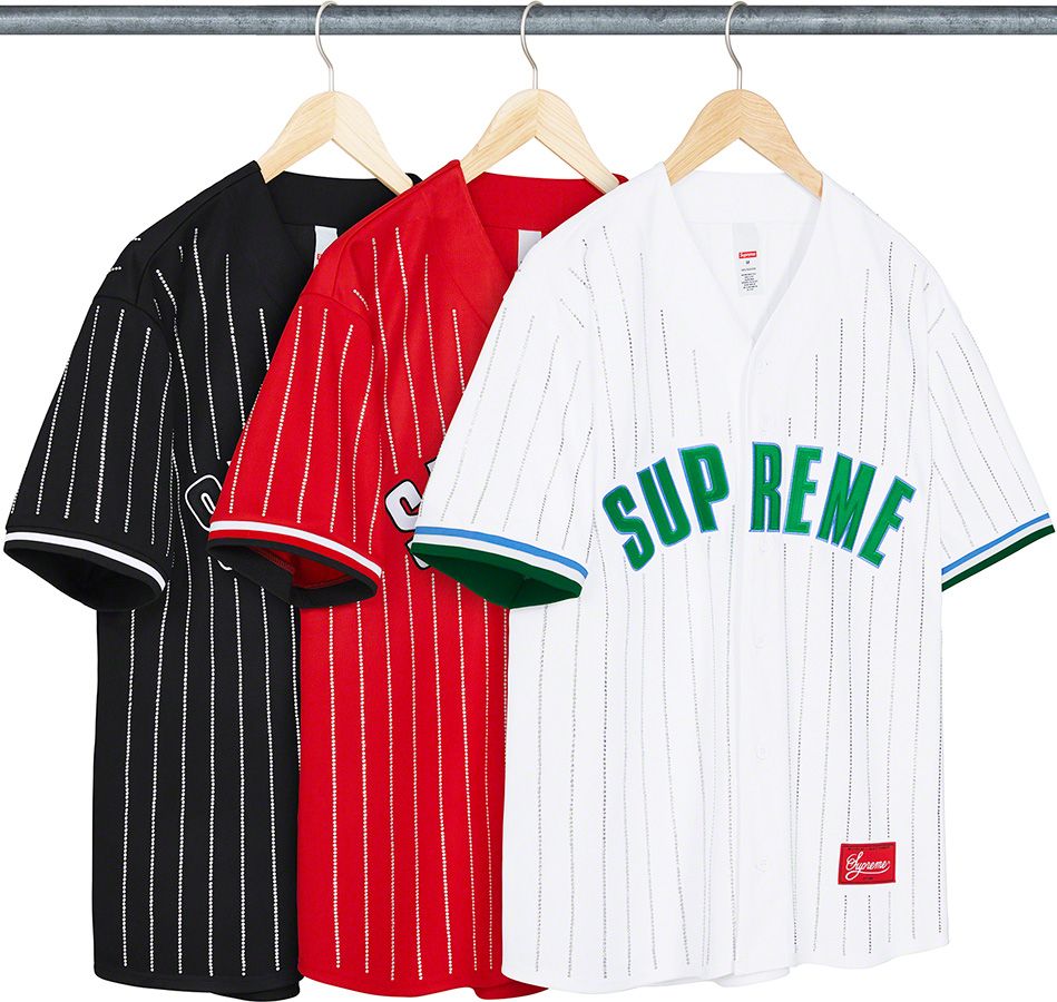 Rhinestone Stripe Baseball Jersey – Supreme