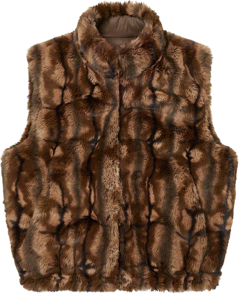 窪塚着　Supreme Faux Fur Hooded vest ファー　ベスト Fall/Winter 2021 Preview – Supreme