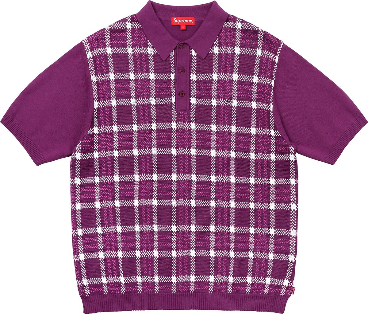 Supreme Plaid Knit S/S Polo ニットポロ Supreme Plaid Knit S S Polo (SS24) - $128