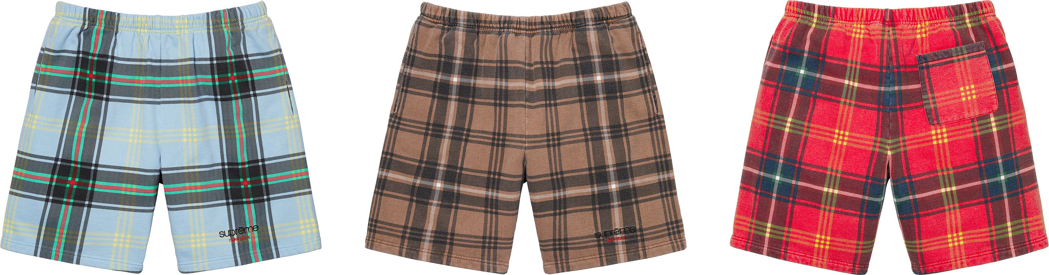 Supreme Plaid Sweatshort (SS21) - $118