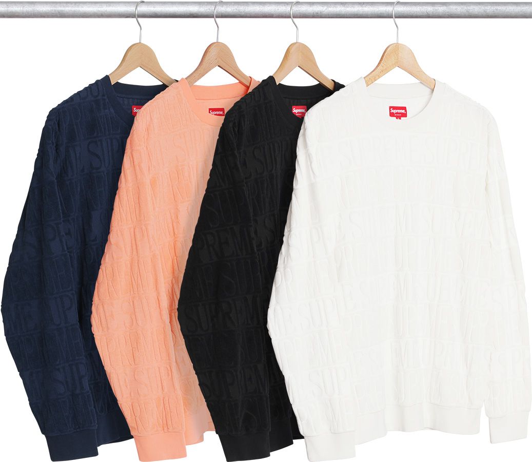 追尾/関税/送料込 17SS SUPREME Logo Stripe Terry Crewneck Supreme Terry Crewneck (SS17) - $128