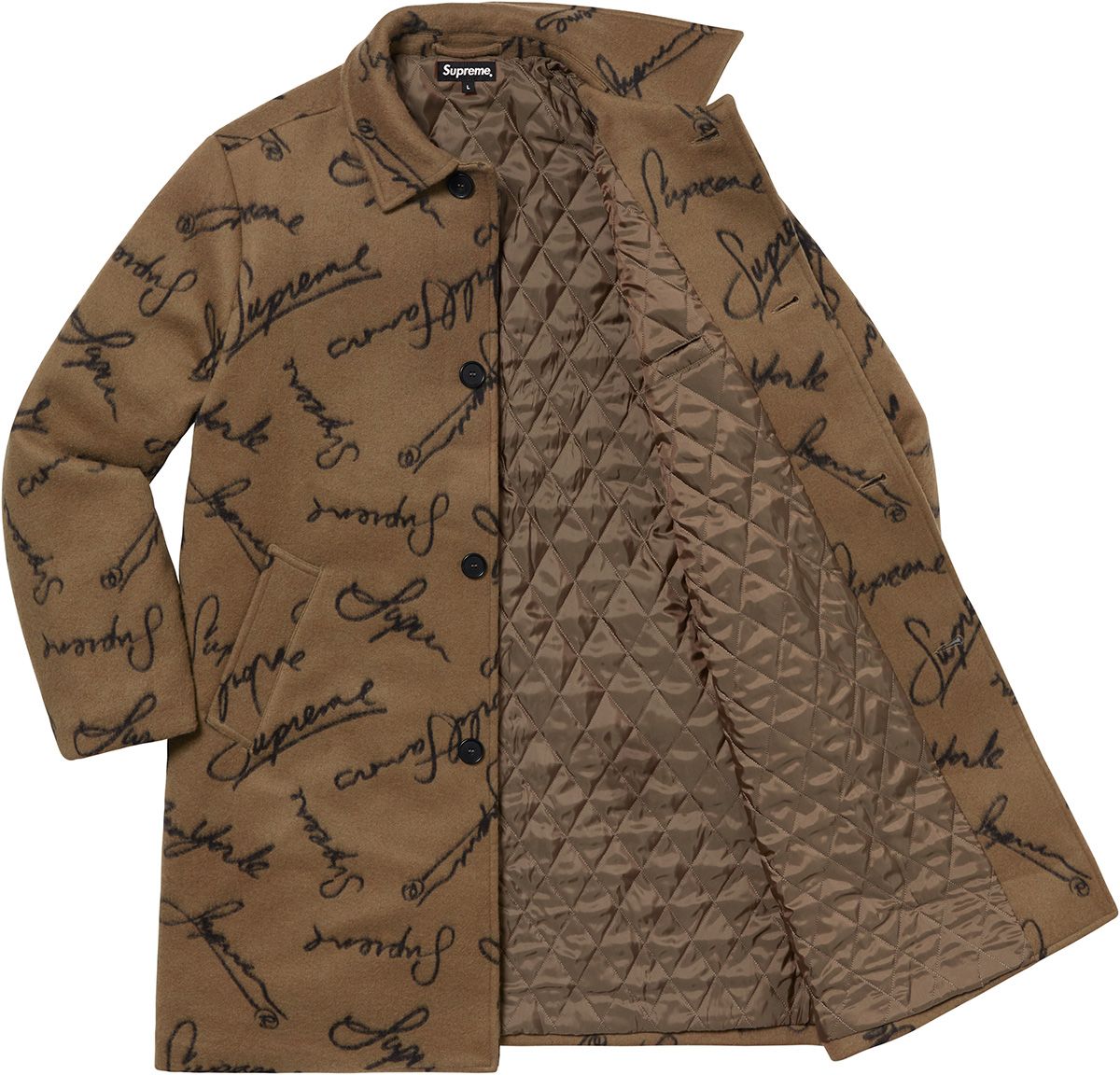 Script Logos Wool Overcoat – Supreme