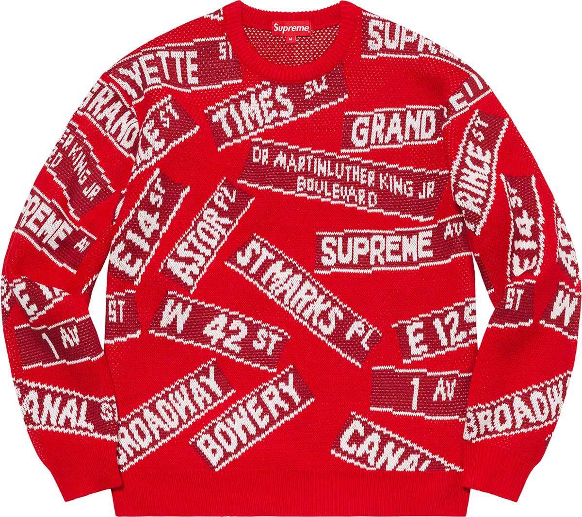 トップス supreme 21SS Street Signs Sweater Supreme Street Signs Sweater (SS21) - $158